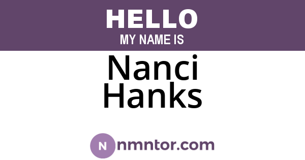 Nanci Hanks