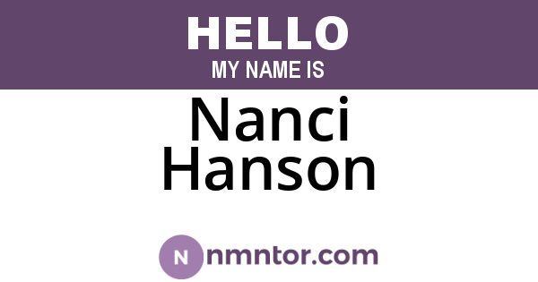 Nanci Hanson