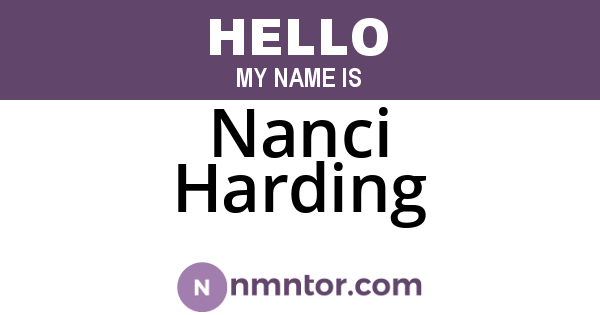 Nanci Harding