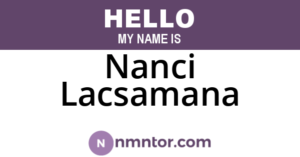 Nanci Lacsamana