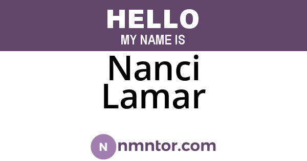 Nanci Lamar