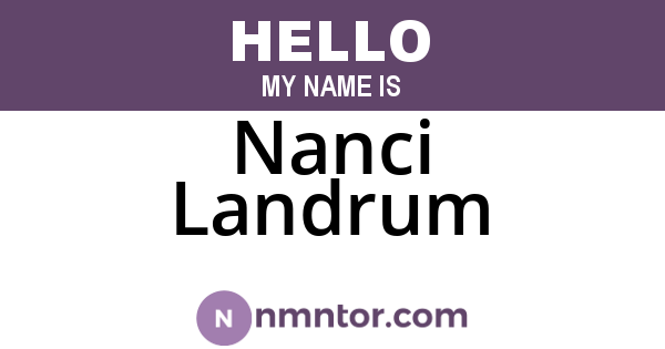 Nanci Landrum