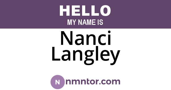 Nanci Langley