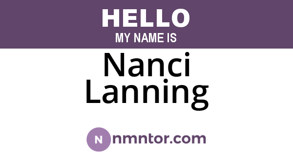 Nanci Lanning