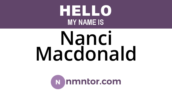 Nanci Macdonald