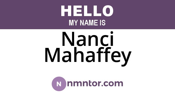 Nanci Mahaffey