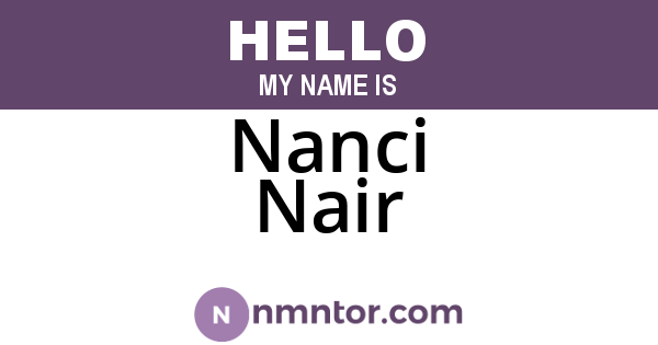 Nanci Nair