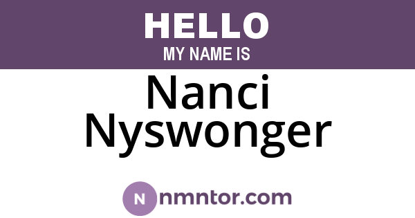 Nanci Nyswonger