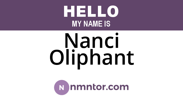 Nanci Oliphant