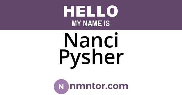 Nanci Pysher