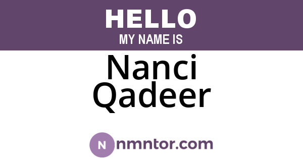 Nanci Qadeer