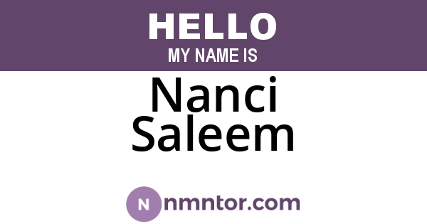 Nanci Saleem