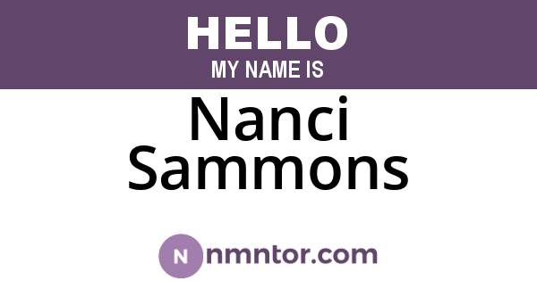 Nanci Sammons