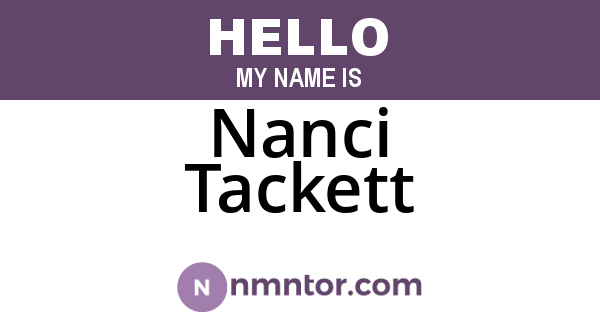 Nanci Tackett