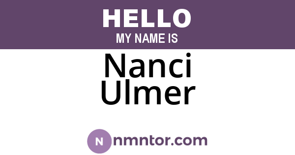 Nanci Ulmer