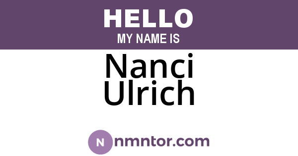 Nanci Ulrich