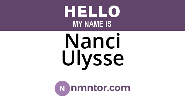 Nanci Ulysse
