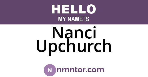 Nanci Upchurch