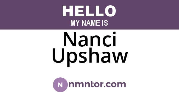 Nanci Upshaw