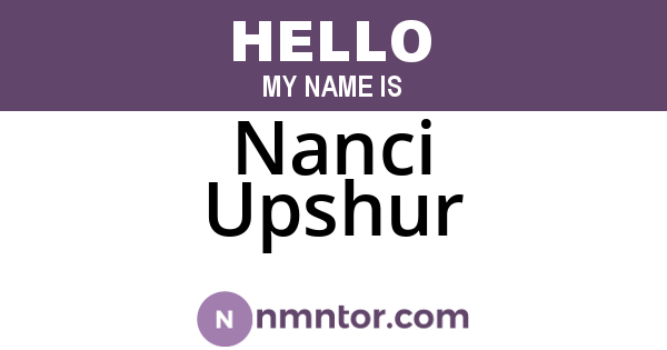 Nanci Upshur