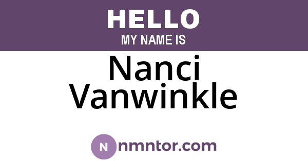 Nanci Vanwinkle