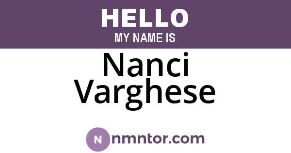 Nanci Varghese