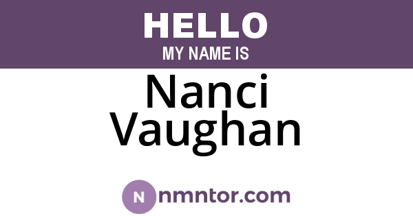 Nanci Vaughan