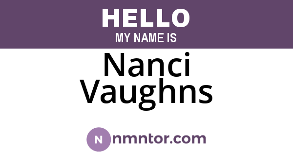 Nanci Vaughns