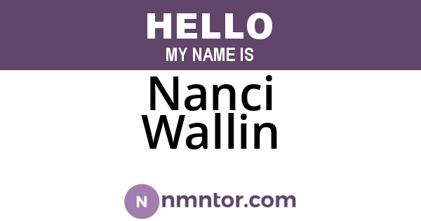 Nanci Wallin