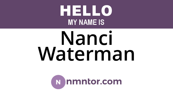 Nanci Waterman