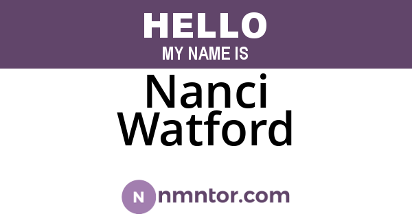 Nanci Watford