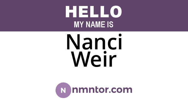 Nanci Weir