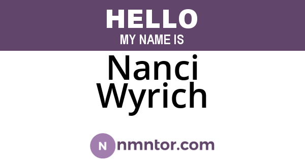 Nanci Wyrich