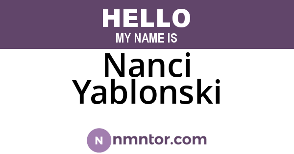 Nanci Yablonski