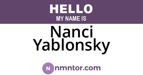 Nanci Yablonsky