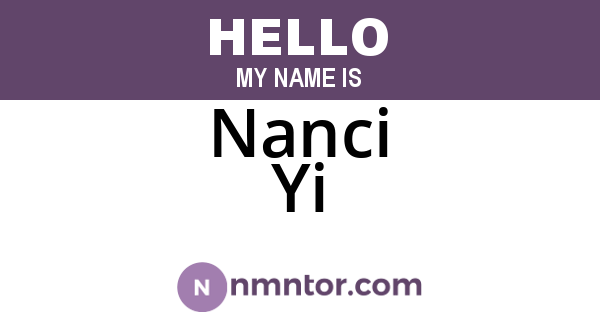 Nanci Yi
