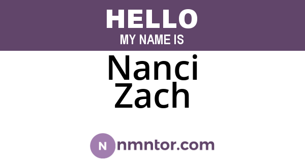 Nanci Zach
