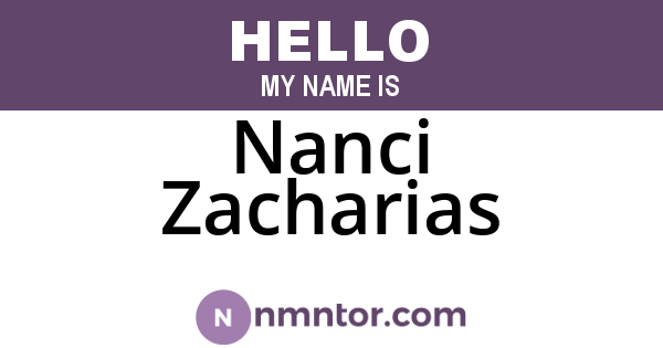 Nanci Zacharias
