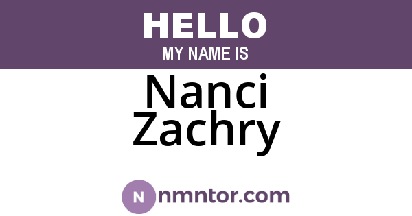 Nanci Zachry