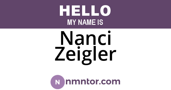 Nanci Zeigler