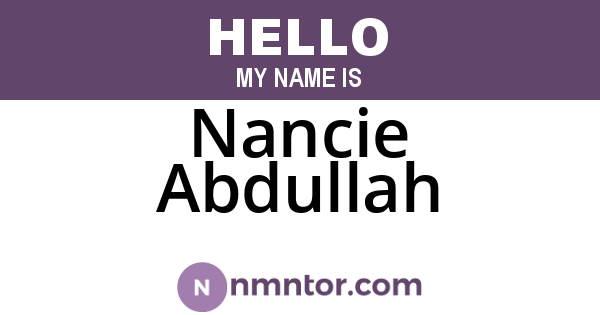Nancie Abdullah