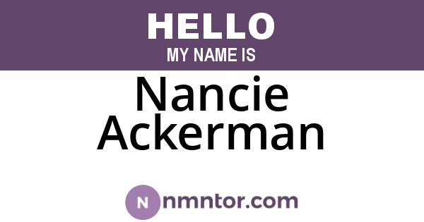 Nancie Ackerman