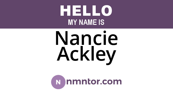 Nancie Ackley