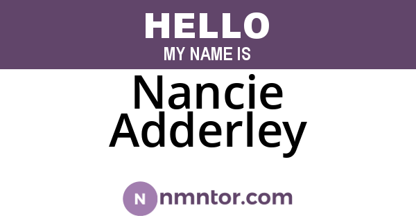 Nancie Adderley