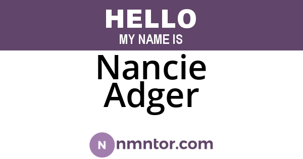Nancie Adger