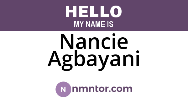Nancie Agbayani