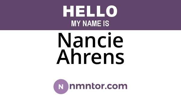 Nancie Ahrens