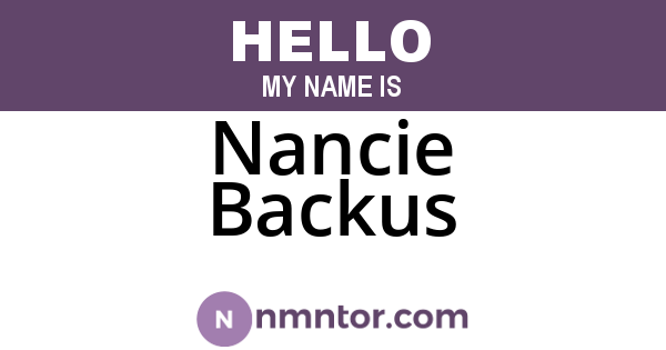 Nancie Backus