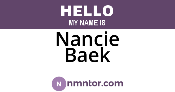Nancie Baek