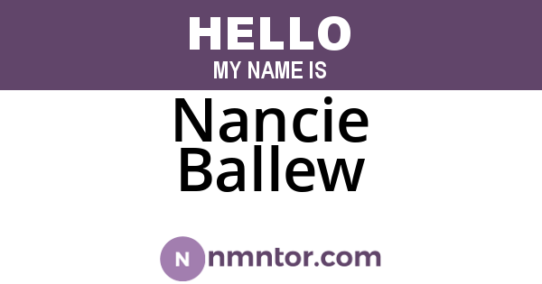 Nancie Ballew